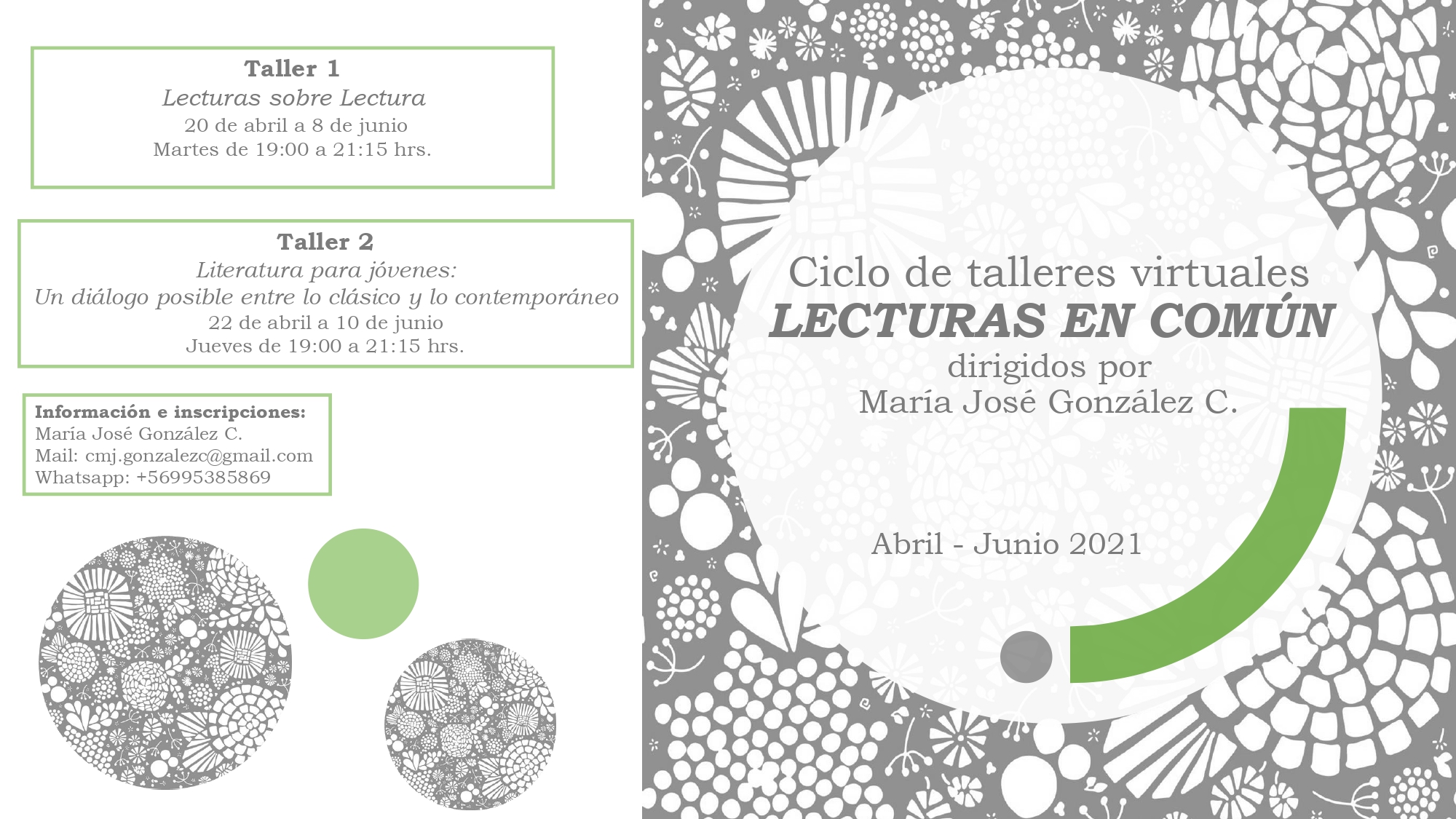 Ciclo de talleres virtuales Lecturas en común